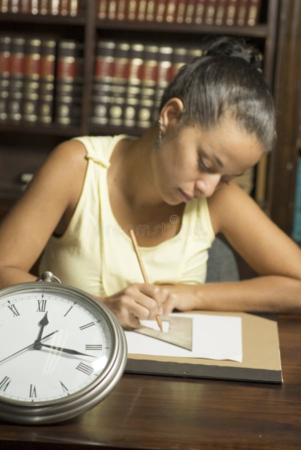 Woman with Clock - Vertical