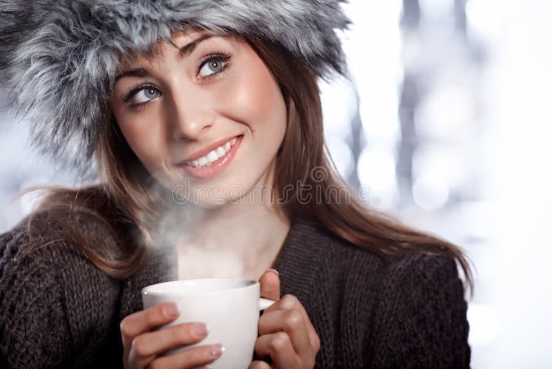 Woman with coffee drink