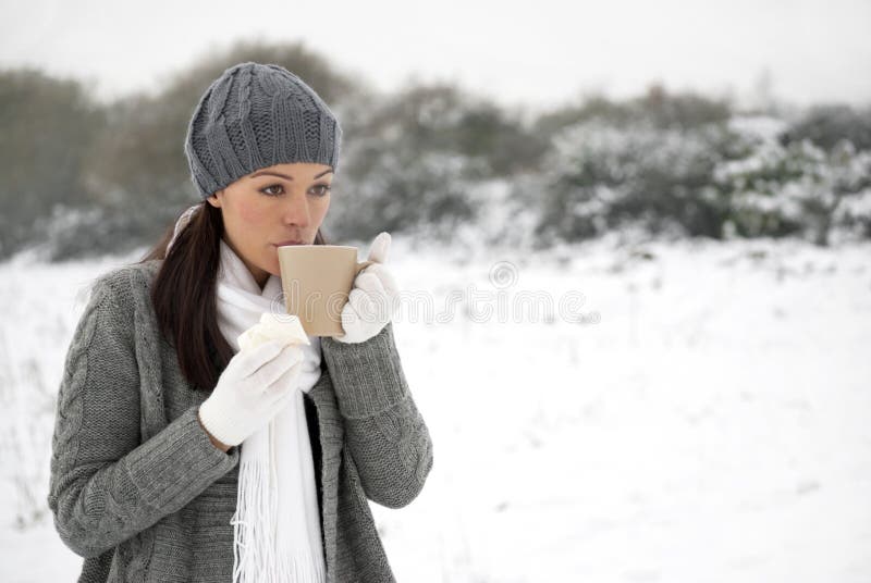 Woman with cold & flu