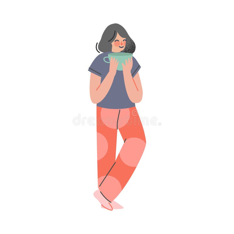 https://thumbs.dreamstime.com/b/woman-comfy-home-clothes-holding-huge-cup-tea-girl-cozy-outfit-pajamas-cartoon-vector-illustration-woman-comfy-home-276041873.jpg