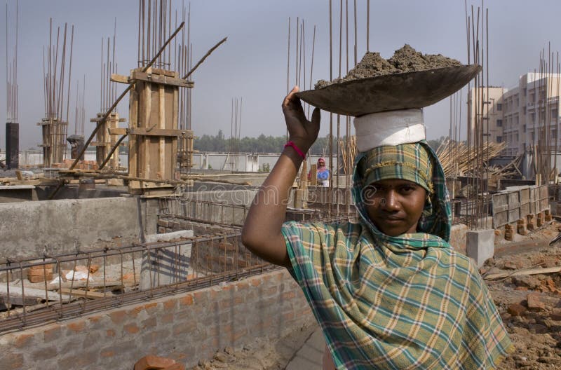 Woman construction worker royalty free stock photography