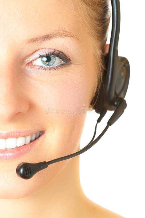 Woman consultant with headset