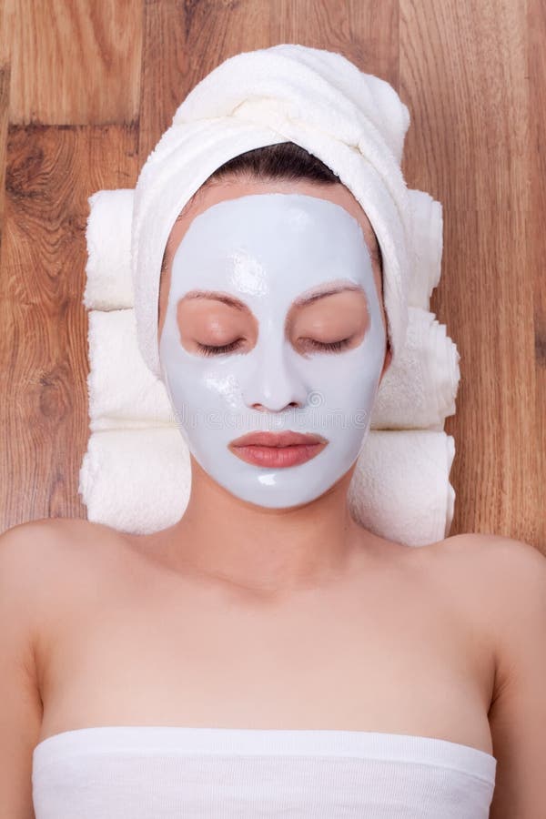 Woman with Cosmetic Mask on Her Face Stock Photo Image of mask