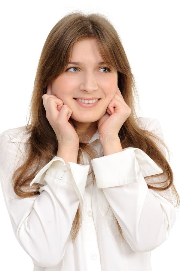 Woman covering its ears