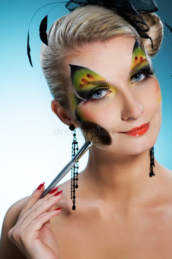 Creative face paint stock photo. Image of female, girl 5149460