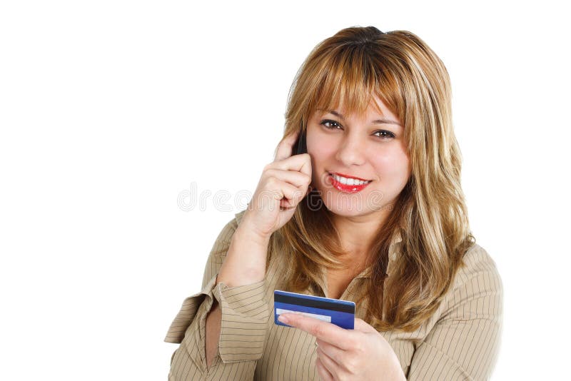 Woman with credit card stock photo. Image of attractive 22440558