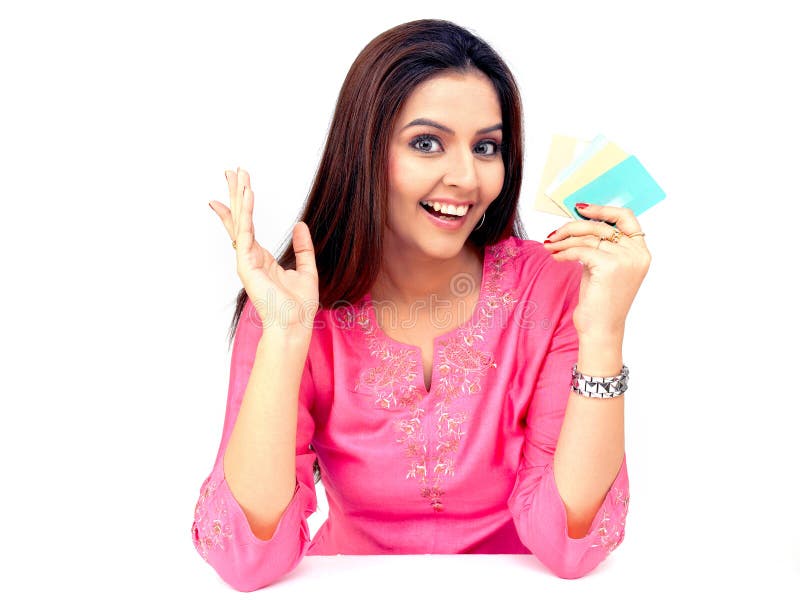 Woman with a credit cards