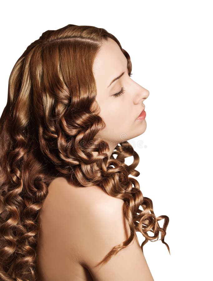 Woman with curly hairs stock image. Image of hair, curl - 18980379