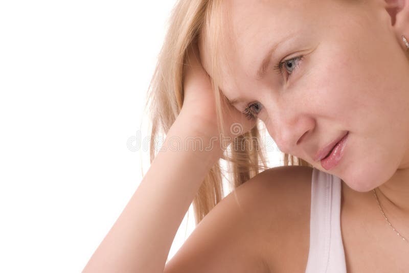 Profile of a sad woman stock image. Image of pensive, black - 4760841