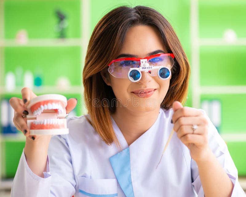 Woman Dentist Working on Teeth Implant Stock Photo Image of health