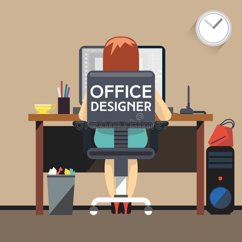 Woman Designer Working at the Office.