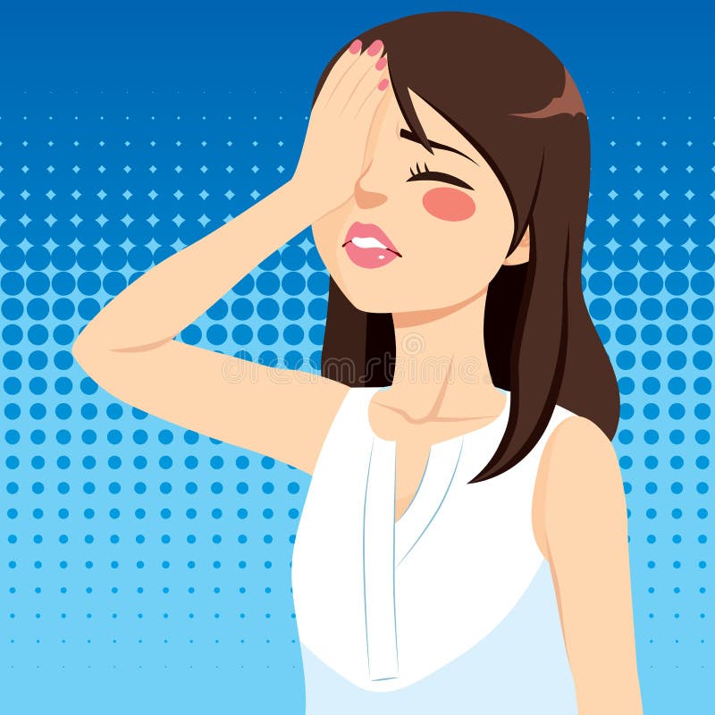 Woman Disappointed Face Palm Stock Vector - Illustration of concept,  ashamed: 117229405