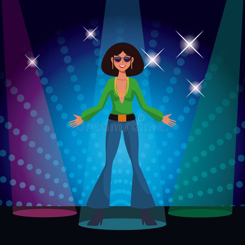 Woman disco dancing stock vector. Illustration of invitation - 119468078