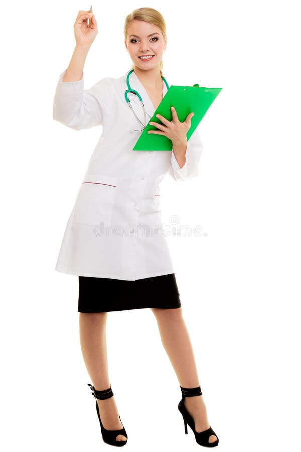 Woman doctor in lab coat with stethoscope. Medical royalty free stock photos Woman doctor in lab coat with stethoscope. Medical royalty free stock photos