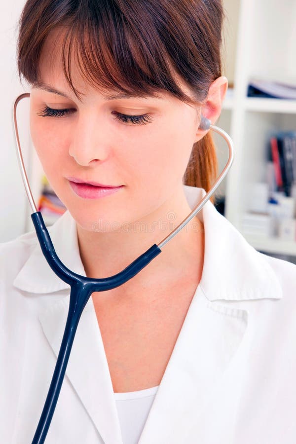 Woman Doctor with Stethoscope Stock Image Image of people, patient