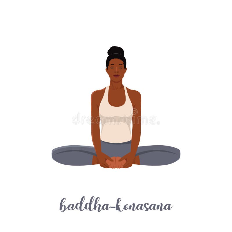 Yoga pose baddha konasana b Royalty Free Vector Image