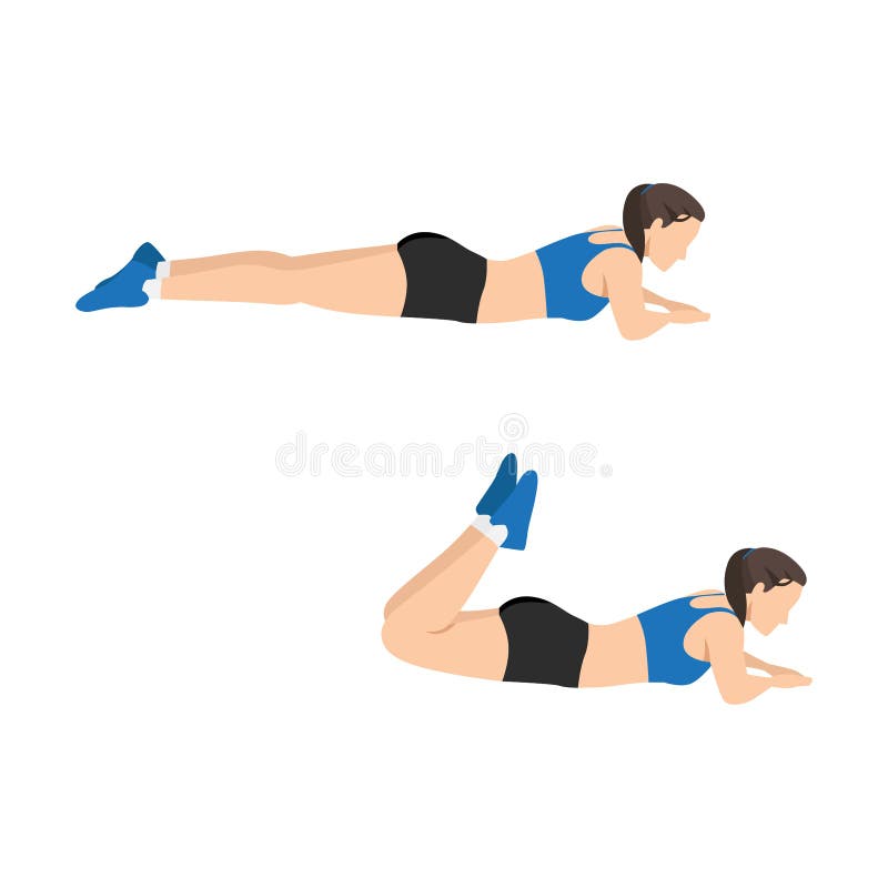 Illustration of balance (A-E) and sliding-leg curl (F) exercises used