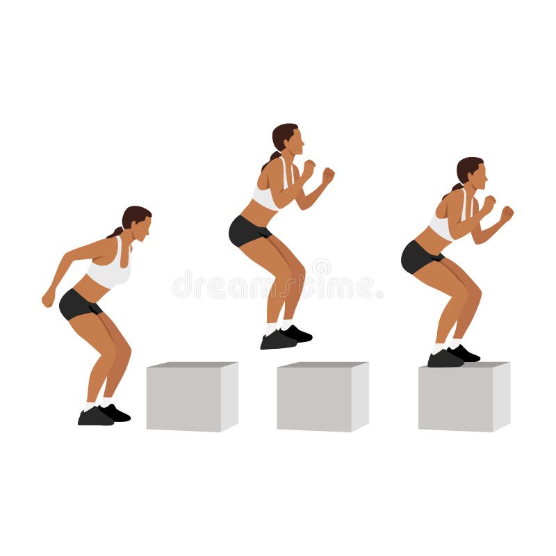 Floor power jumps knee to jump squats exercise Vector Image