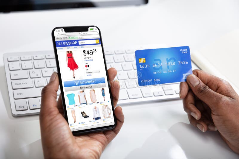 Woman Doing Online Shopping stock photography Woman Doing Online Shopping stock photography