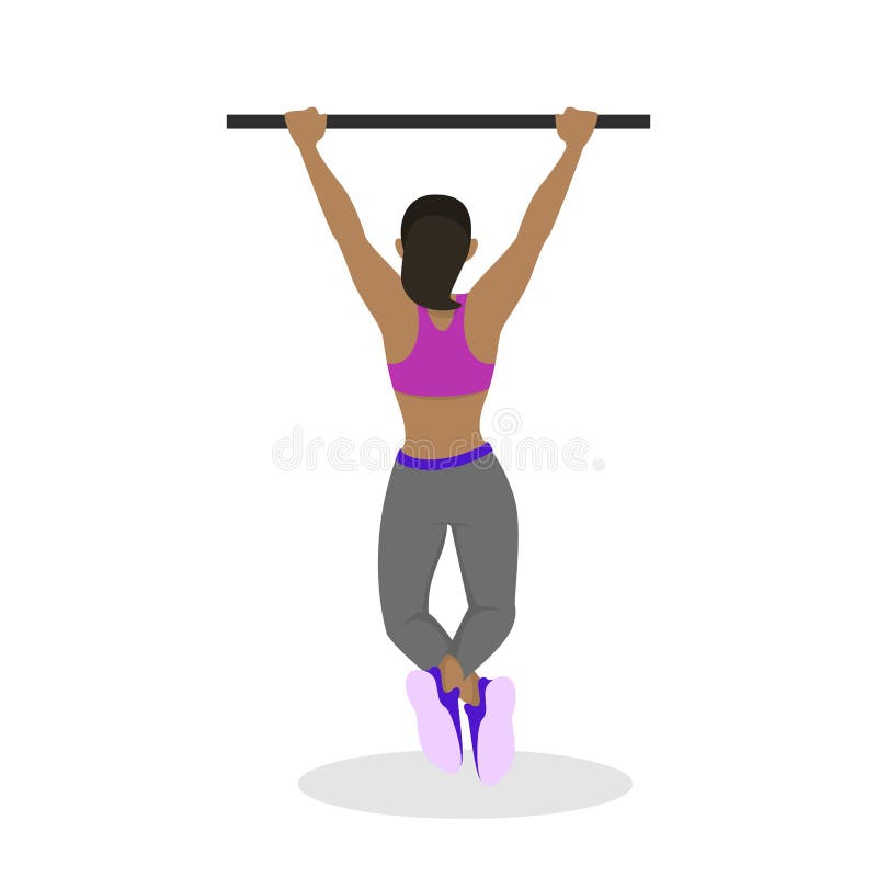 Strong Woman Doing Pull Ups Stock Illustrations – 25 Strong Woman Doing ...