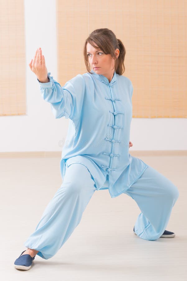 Woman Doing Qi Gong Tai Chi Exercise Stock Image - Image of beauty ...