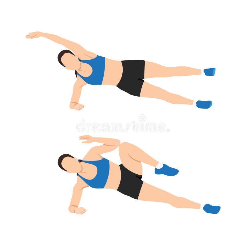Woman Doing Rope Climb Crunches Exercise. Stock Vector