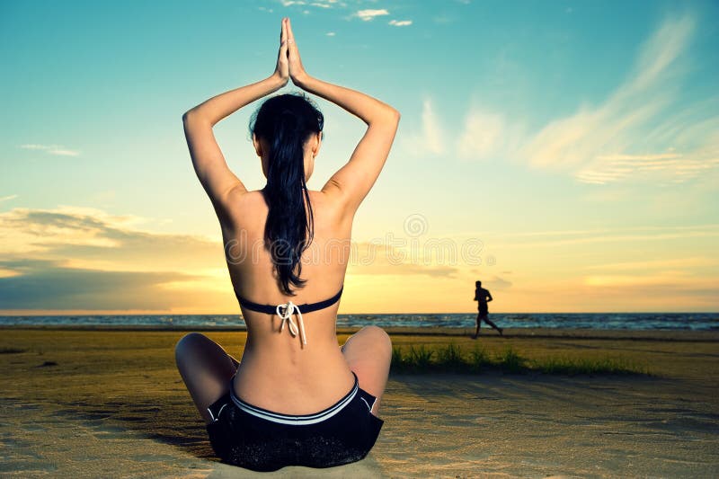 Woman doing yoga exercise