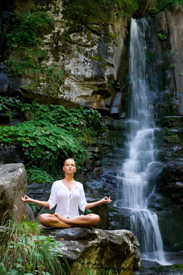 Download Woman Doing Yoga In The Nature Stock Image - Image of pureness, nature: 10869679