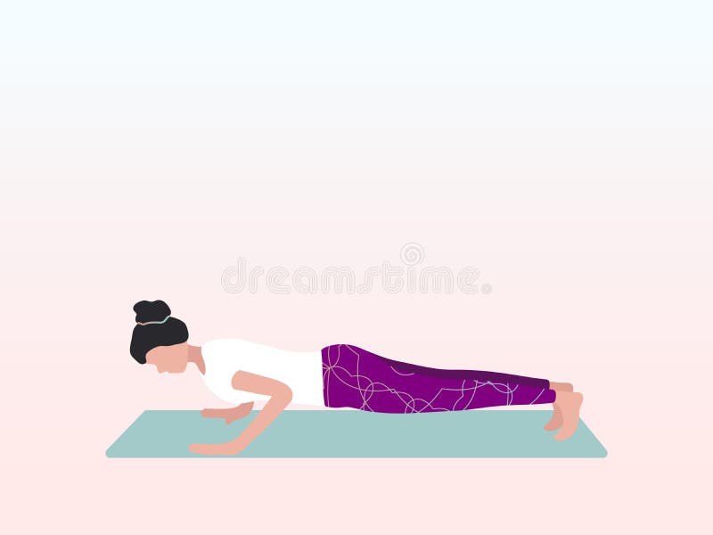 yoga pose. Vector illustration. chaturanga pose 8321581 Vector Art