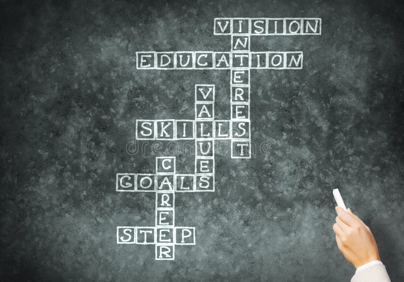 Woman draw crossword stock image. Image of female, close - 95963857