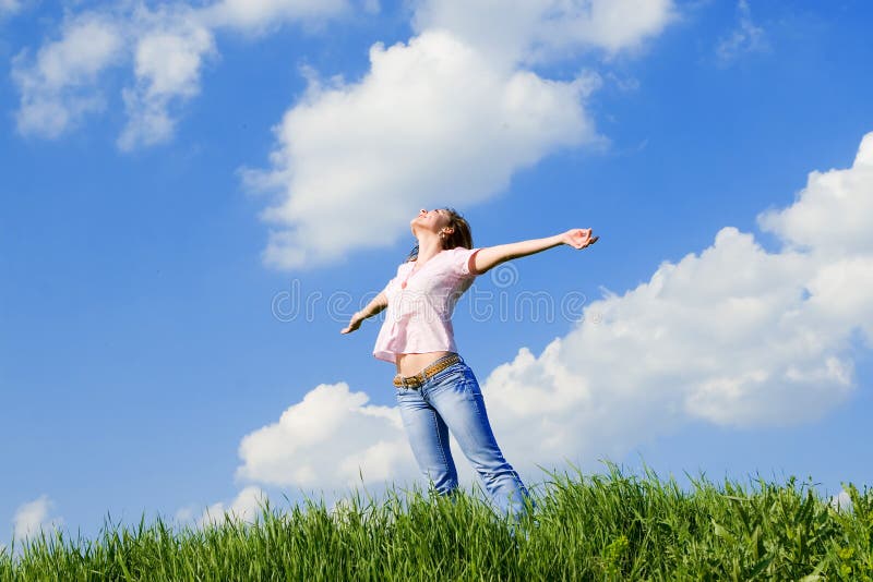 Woman dreams to fly on winds