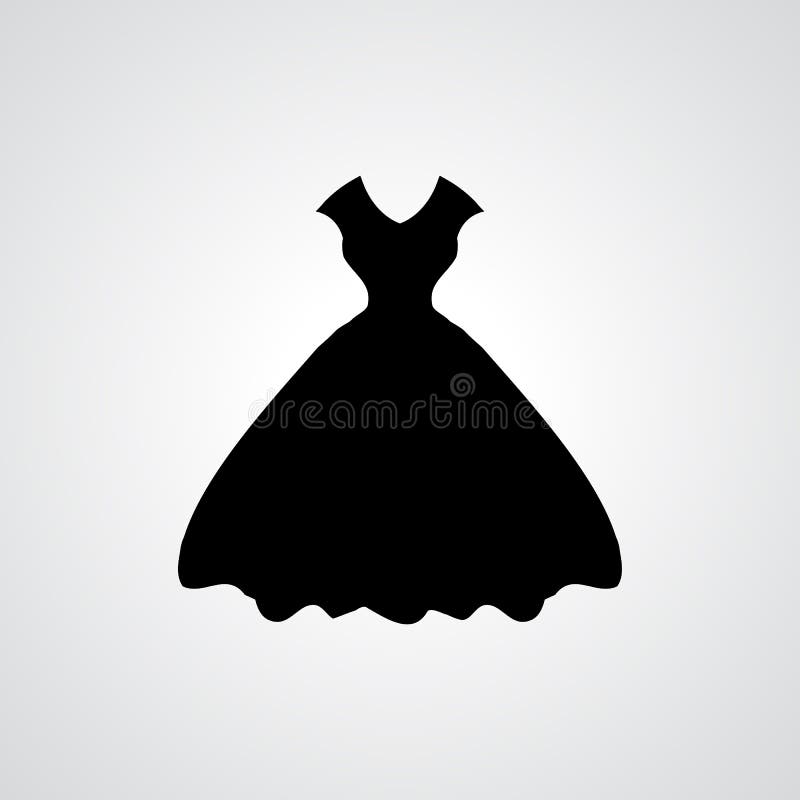 Woman Dress Icon Isolated or Gown Symbol Stock Vector - Illustration of ...