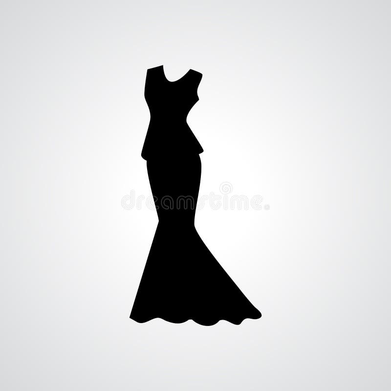 Woman Dress Icon Isolated Or Gown Symbol Stock Vector - Illustration of ...