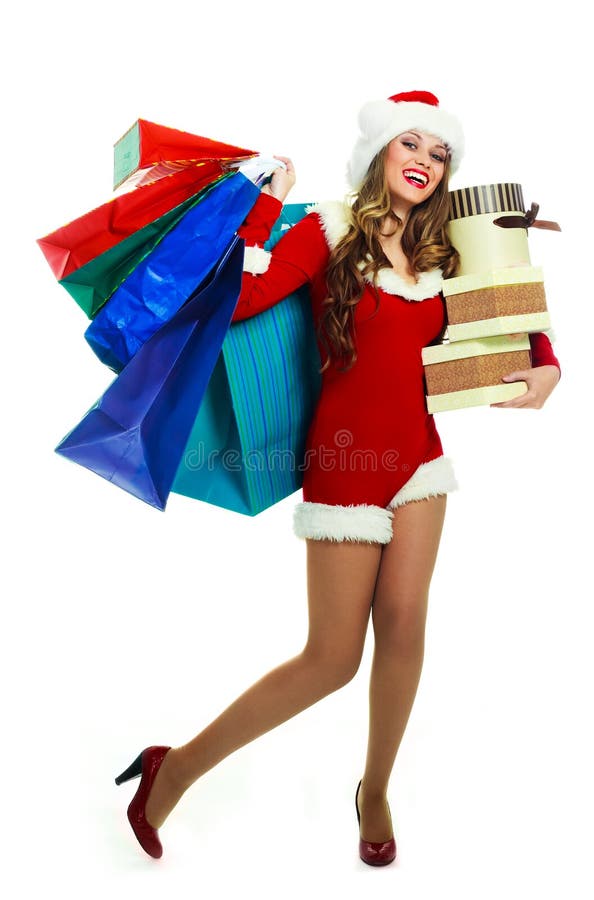Woman dressed as Santa stock photo. Image of costume - 11551286