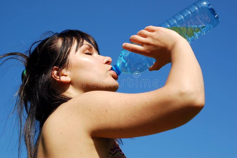 Woman drining water 6