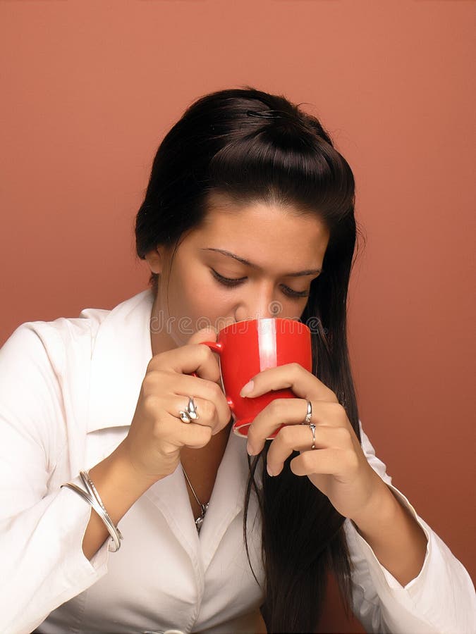 Woman drink coffee