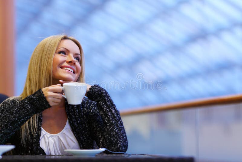 Woman drink coffee