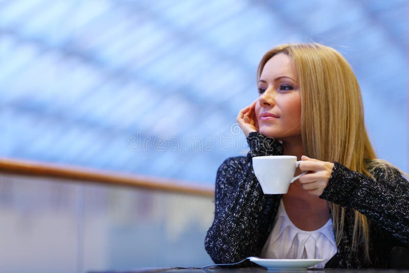 Woman drink coffee