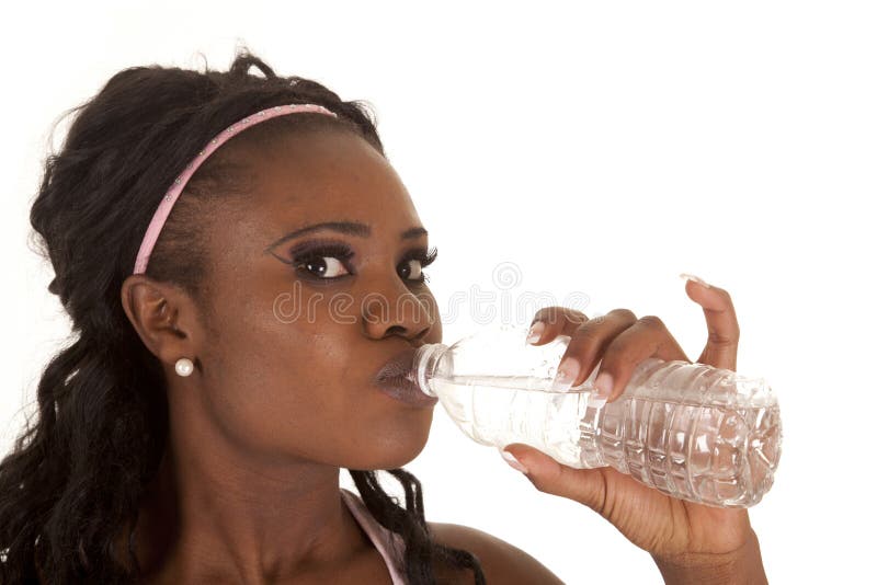 Woman drinking from bottle