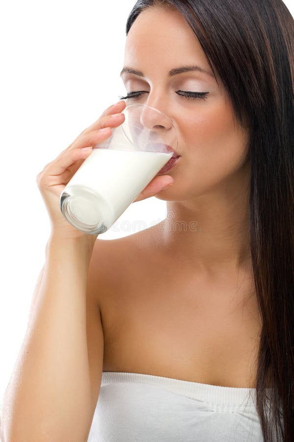 Woman drinking milk