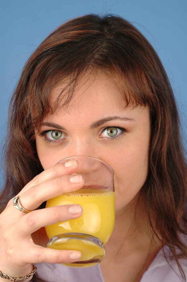 Woman Drinking Orange Juice Stock Photo Image of attractive