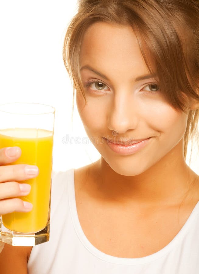Woman Drinking Orange Juice Close Up Stock Photo Image of drink