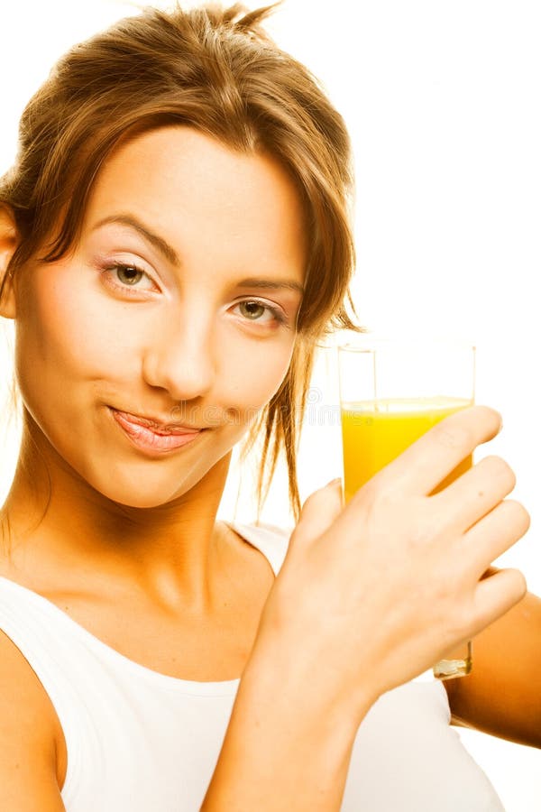 Woman Drinking Orange Juice Close Up Stock Image Image of breakfast