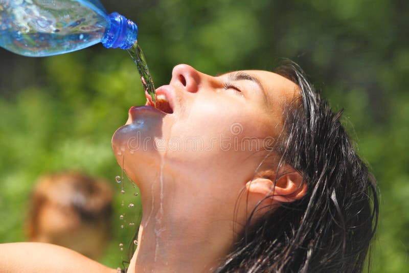 Woman drinking water