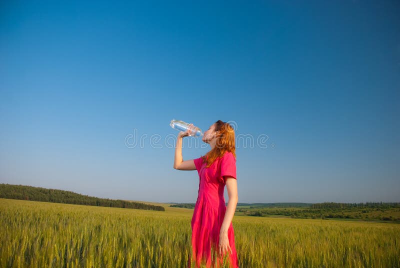 Woman drinking water