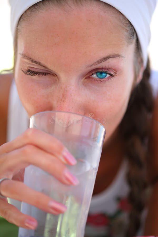 Woman drinking water