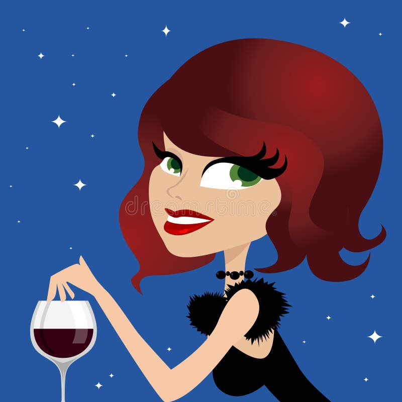 Woman drinking wine