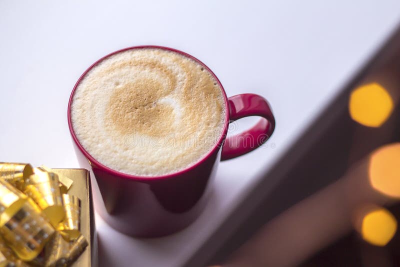 Coffee and gift royalty free stock image