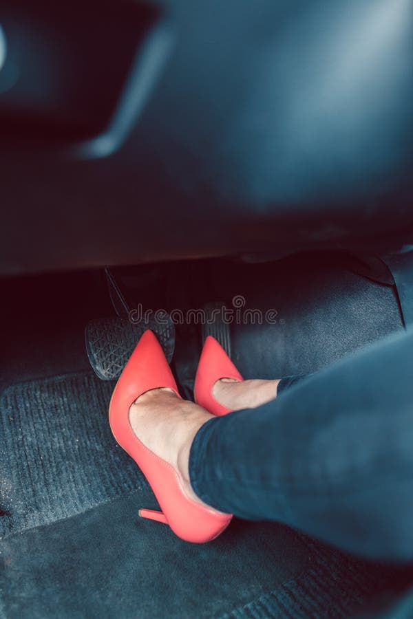 Woman Driving In Taxi, She Is On The Phone Stock Photo - Image of ...