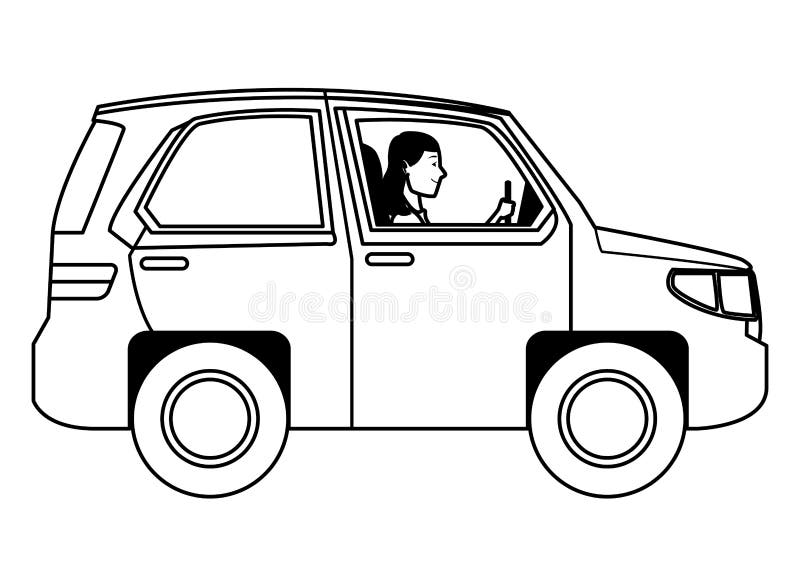 driver clipart black and white